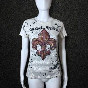 Rebel Spirit by The Buckle Gemstone Embellished Graphic Tee